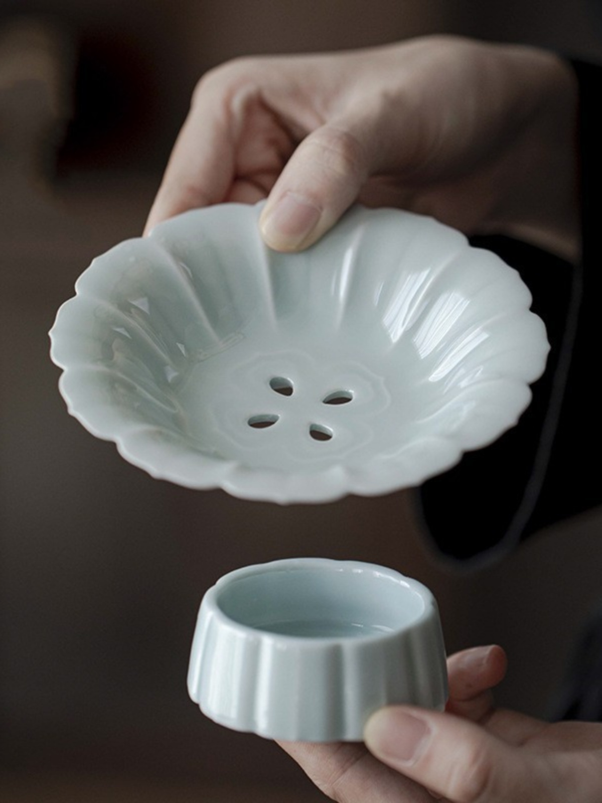 Dry Food Snacks - Chinese Style Ceramic Lotus Petal Tea