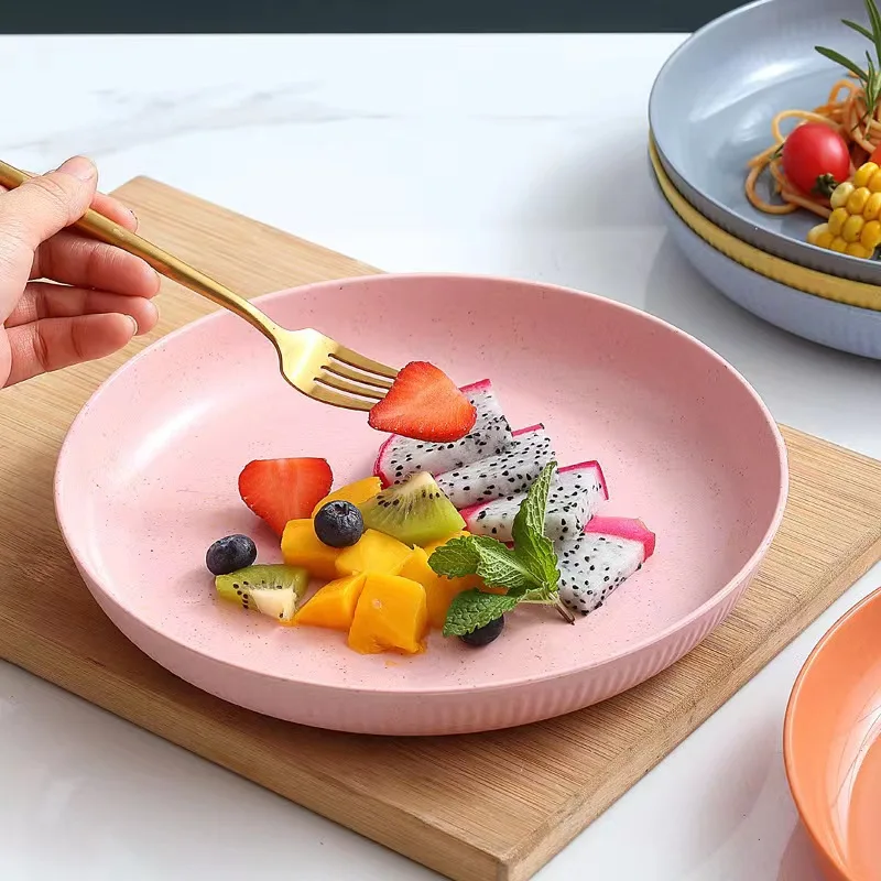 Dry Food Snacks - 1pcs Nordic Wheat Straw Plates FruitPlate