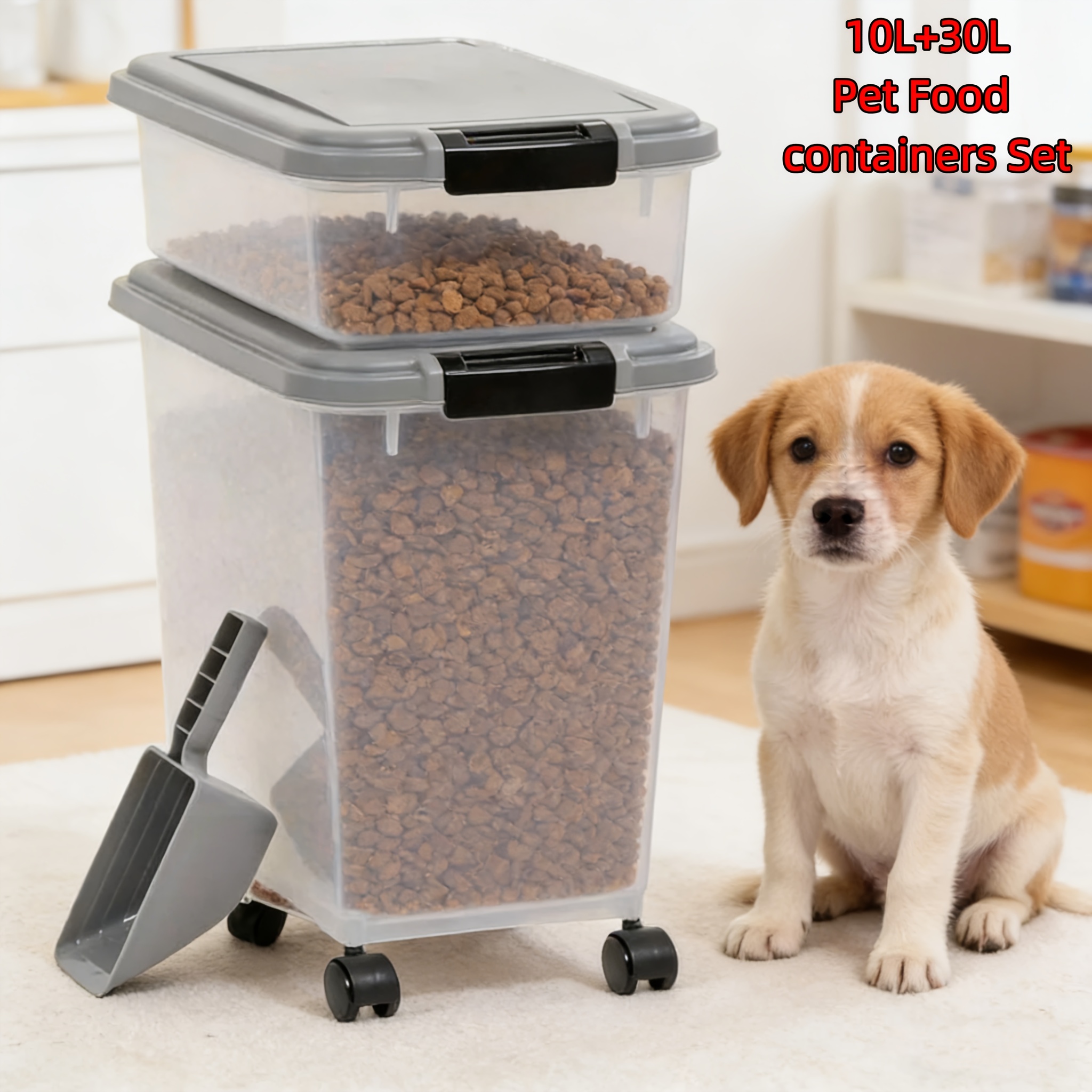 Dry Food Snacks - Airtight Pet Food Container for Cats