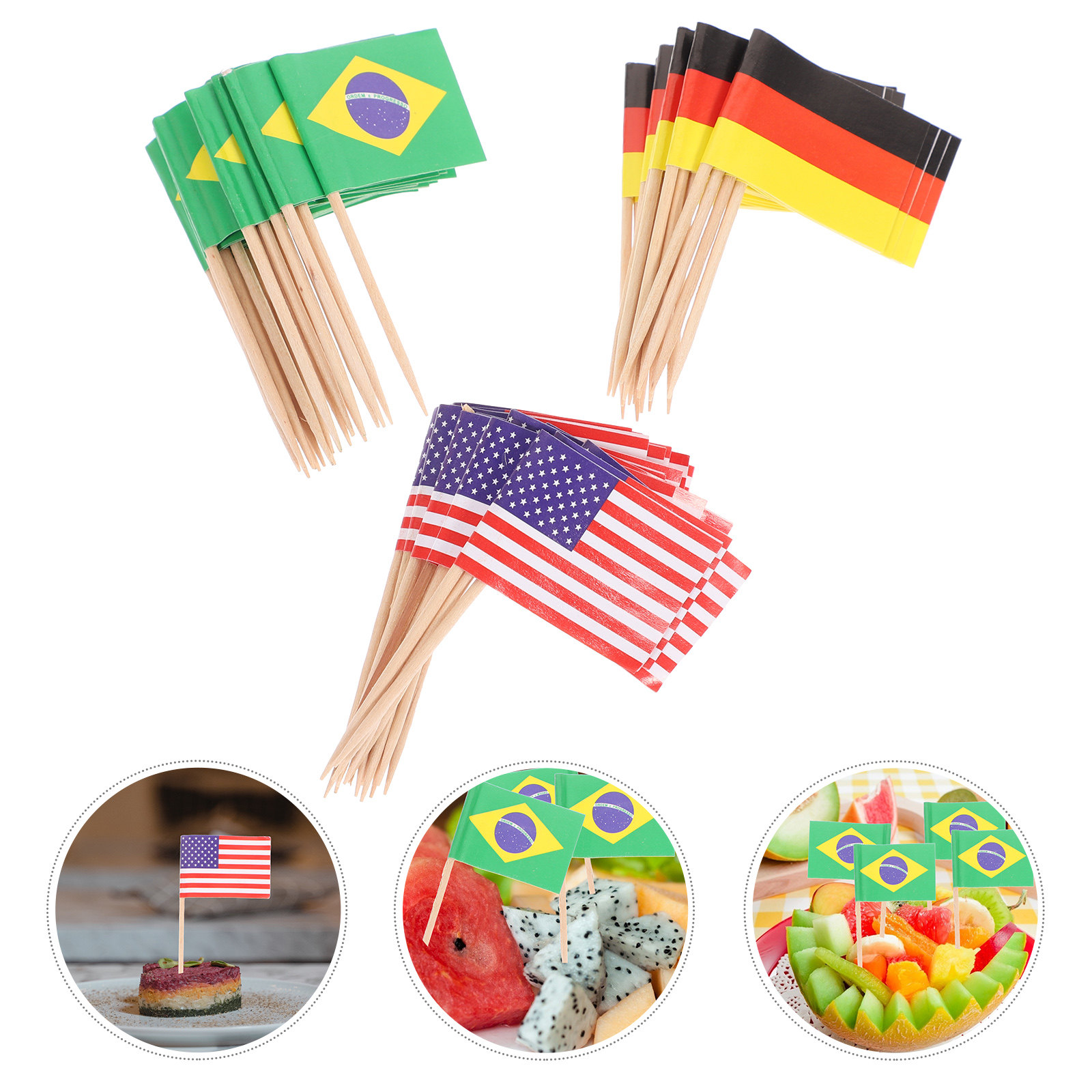 Food Nation Snacks - 125Pcs National Flag Picks Paper Flags