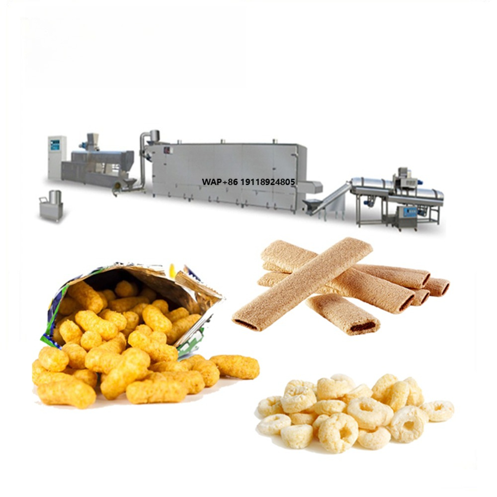 Food Snacks Easy To Make - Automatic Stainless Steel Snack Extruder Making