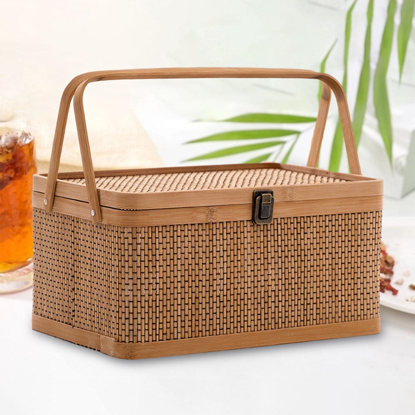 Handcrafted Bamboo Picnic Bask – обзор и цена Food Snacks Hamper