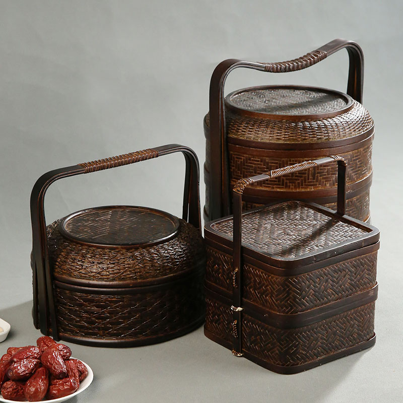 Bamboo Picnic Basket with Lid  – обзор и цена Food Snacks Hamper