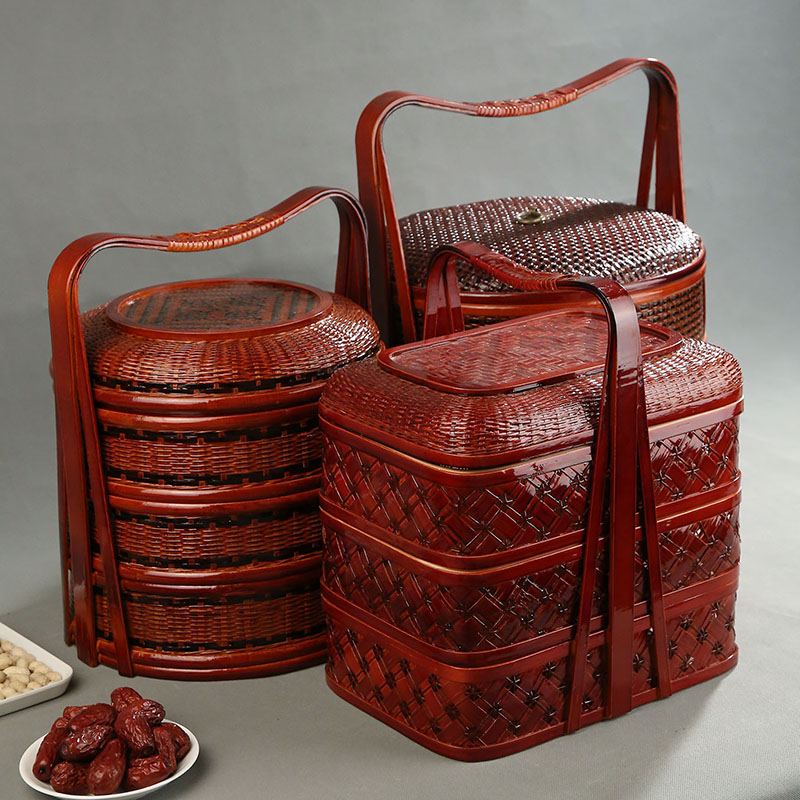 Bamboo Picnic Basket with Lid  – обзор и цена Food Snacks Hamper